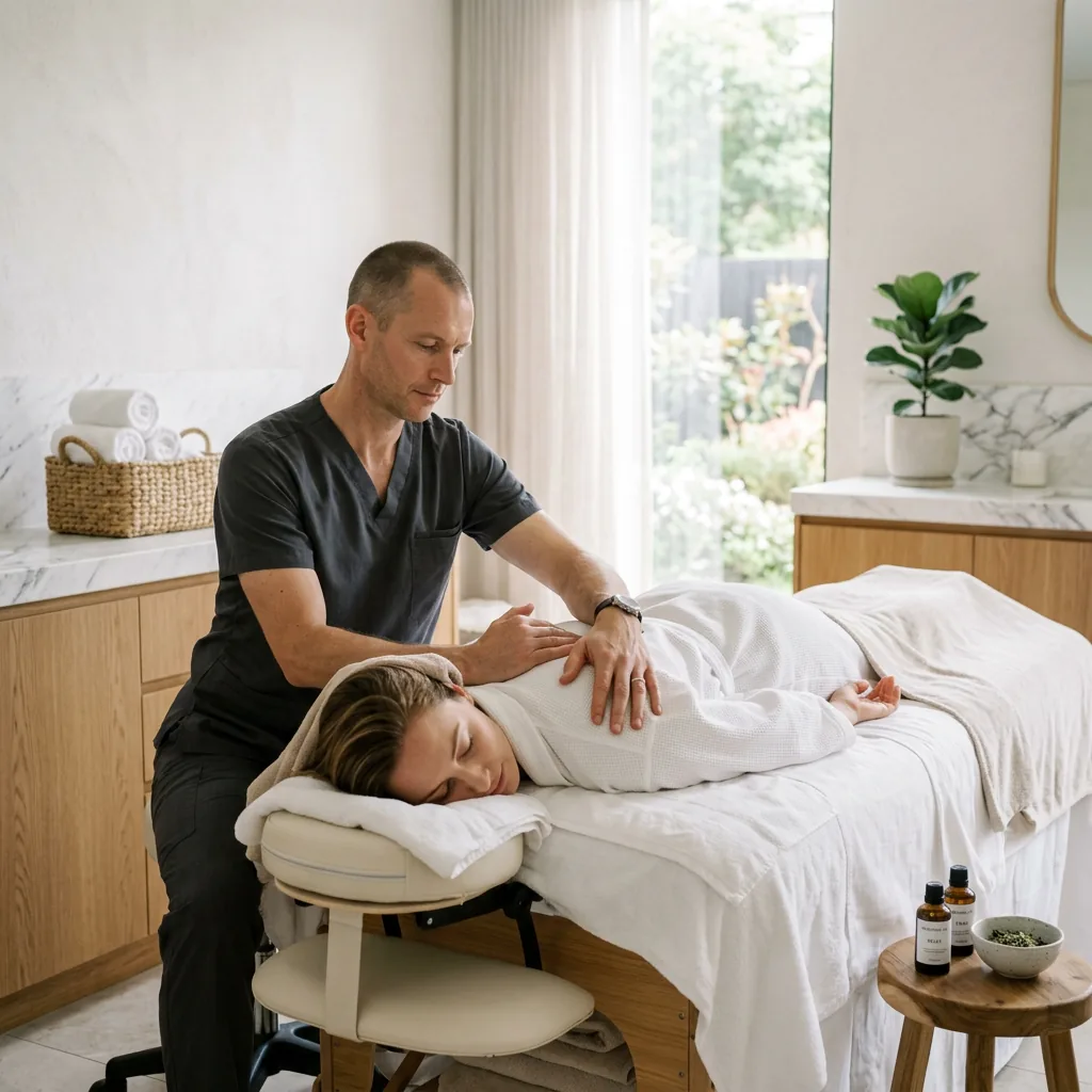 Shoulder and elbow tui na work releasing upper-body tension at our Manhattan clinic